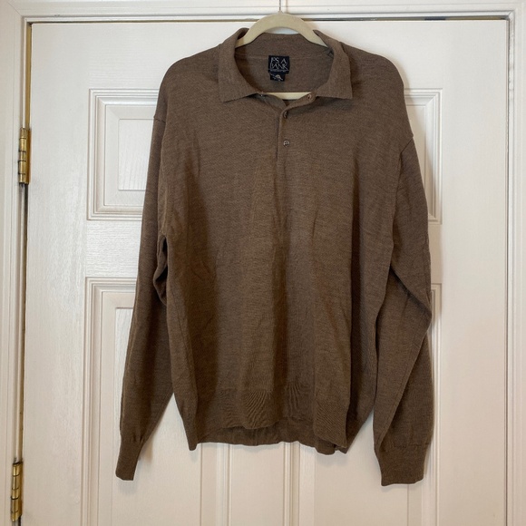 Merino Wool, Long Sleeve Polo, Made in Italy - Picture 1 of 3